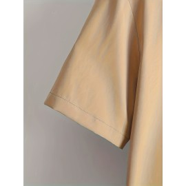 Abstract Painting Print, Men's 2Pcs Outfits, Casual Camp Collar Lapel Button Up Short Sleeve Shirts Hawaiian Shirt And Drawstring Shorts Set For Summer, Men's Clothing