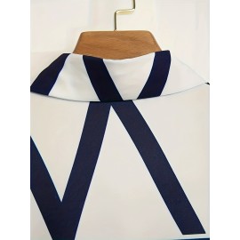 Casual Two-Piece Set, Men's Short Sleeve Shirt & Drawstring Shorts Matching Set For Summer