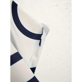 Casual Two-Piece Set, Men's Short Sleeve Shirt & Drawstring Shorts Matching Set For Summer