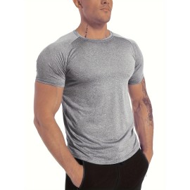 Men's Tight Fit Sauna Sweat Workout Crew Neck T-shirts, Body Shapewear For Men