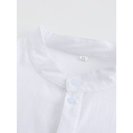 Solid Cotton Men's Long Sleeve Retro Medieval Henley Shirt Casual Beach Tops Festival Party Dress Shirt Solid Tee Shirt V-Neck Tops For Men