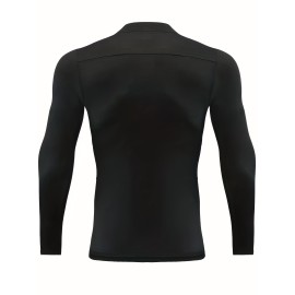 Men's Casual Pullover Shirts Long Sleeve Slim Fit Basic Solid Lightweight Turtleneck T-Shirt