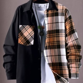 Fashionable And Casual Men's Plaid Cardigan Button Long Sleeve Lapel Jacket, Comfortable And Versatile, Suitable For Dates, Suitable For Autumn And Winter