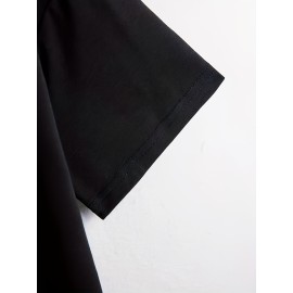 Smile Print, Men's Graphic Design Crew Neck T-shirt, Casual Comfy Tees Tshirts For Summer, Men's Clothing Tops For Daily Vacation Resorts