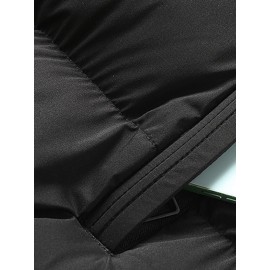 Men's solid Hooded Puffer Vest for autumn and winter