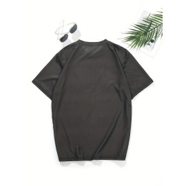 Sexy Muscle 3D Digital Pattern Print Men's Graphic T-shirts, Causal Comfy Tees, Short Sleeves Comfortable Pullover Tops, Men's Summer Clothing