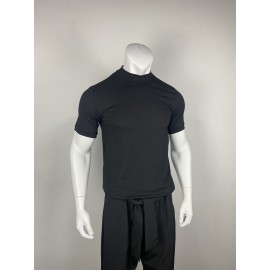 Men's Comfy Chic Turtleneck Solid T-shirt, Men's Summer Slim Fit Outdoor Clothes, Men's Clothing, Tops For Men, Gift For Men