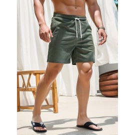 Men's Corduroy Waist Drawstring Comfy Shorts For Summer