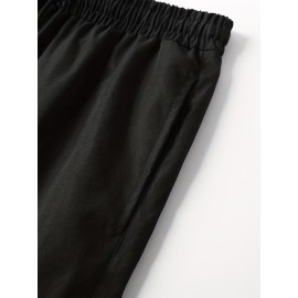 Letter Print Chevron Quick Drying Comfy Shorts, Men's Casual Waist Drawstring Shorts For Summer Gym Workout Training