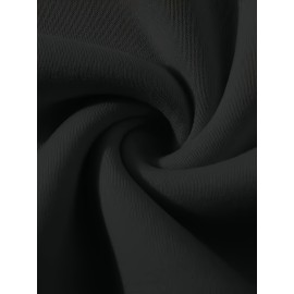 Casual Cotton Slightly Stretch Fish Bone Pattern Drawstring Shorts, Men's Cropped Pants For Summer