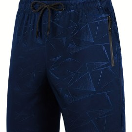 Men's Breathable Shorts With Pockets, Summer Rapid Dry Drawstring Sports Shorts For Running, Fitness, Training