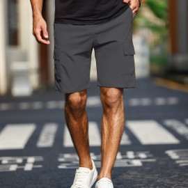 Men's Plain Casual Comfy Cargo Shorts, Summer Clothing
