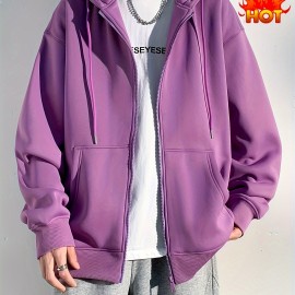 Men's Hooded Jacket Casual Long Sleeve Hoodies With Zipper Gym Sports Hooded Coat For Spring Fall