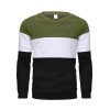 Three Color Block  Trendy Sweatshirt, Men's Casual Classic Design Crew Neck Pullover Sweatshirt For Men Fall Winter