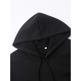 DUMFUCKERY Print Hoodies For Men, Graphic Hoodie With Kangaroo Pocket, Comfy Loose Trendy Hooded Pullover, Mens Clothing For Autumn Winter