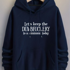 DUMFUCKERY Print Hoodies For Men, Graphic Hoodie With Kangaroo Pocket, Comfy Loose Trendy Hooded Pullover, Mens Clothing For Autumn Winter