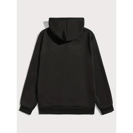 I Love My Girl Friend Print Hoodie, Cool Hoodies For Men, Men's Casual Graphic Design Pullover Hooded Sweatshirt With Kangaroo Pocket Streetwear For Winter Fall, As Gifts