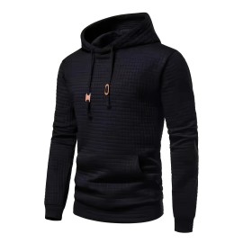 Waffle  Hoodie, Cool Hoodies For Men, Men's Casual Graphic Design Pullover Hooded Sweatshirt With Kangaroo Pocket Streetwear For Winter Fall, As Gifts