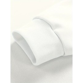 Men's Pullover Round Neck Long Sleeve Sweatshirt Green Badge Pattern Loose Casual Top For Autumn Winter Men's Clothing As Gifts