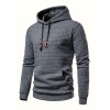 Waffle Pattern Hoodie, Cool Hoodies For Men, Men's Casual Solid Pullover Hooded Sweatshirt With Kangaroo Pocket Streetwear For Winter Fall, As Gifts