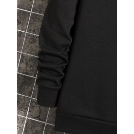 Men's Casual Color Block Pullover Sweatshirt, Street Style Long Sleeve Sweatshirt For Autumn And Winter Best Sellers