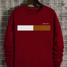 Men's Casual Color Block Pullover Sweatshirt, Street Style Long Sleeve Sweatshirt For Autumn And Winter Best Sellers