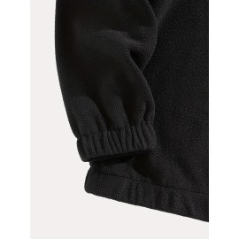 Men's Stylish Loose Pattern Sweatshirt, Casual Breathable Lapel Long Sleeve Zip Up Top For City Walk Street Hanging Outdoor Activities