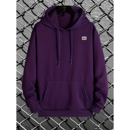 Men's Long Sleeve Pattern Print,Hoodies Street Casual Sports And Fashionable With Kangaroo Pocket Sweatshirt,Suitable For Outdoor Sports,For Autumn And Winter, Fashionable And Versatile