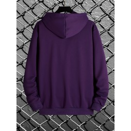 Men's Long Sleeve Pattern Print,Hoodies Street Casual Sports And Fashionable With Kangaroo Pocket Sweatshirt,Suitable For Outdoor Sports,For Autumn And Winter, Fashionable And Versatile