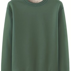 New Men's Casual Fashionable Solid Color Crew Neck Sweatshirts For Autumn And Winter