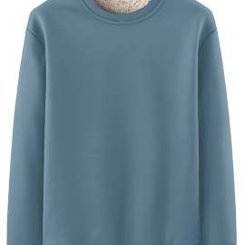 New Men's Casual Fashionable Solid Color Crew Neck Sweatshirts For Autumn And Winter