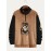 Men's Color Block Fuzzy Bear Pattern Sweatshirt, Half Zip Stand Collar Warm Pullover For Autumn Winter