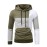 Patchwork Color Block Hoodie With Kangaroo Pocket, Men's Casual Solid Color Slightly Stretch Drawstring Pullover Hooded Sweatshirt For Spring Fall