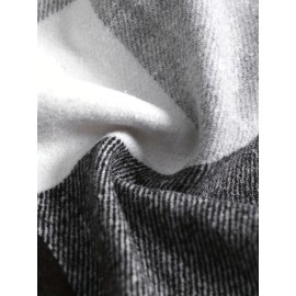 Men's Retro Plaid Hooded Shirt Jacket