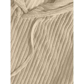 Vintage Corduroy Hoodies For Men, Men's Casual Pullover Hooded Sweatshirt With Kangaroo Pocket Streetwear For Winter Fall, As Gifts