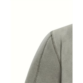 Men's Corduroy Stand Collar Zip Up V Neck Sweatshirt Pullover For Men Solid Sweatshirts For Winter Fall Long Sleeve Tops