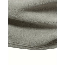 Men's Corduroy Stand Collar Zip Up V Neck Sweatshirt Pullover For Men Solid Sweatshirts For Winter Fall Long Sleeve Tops