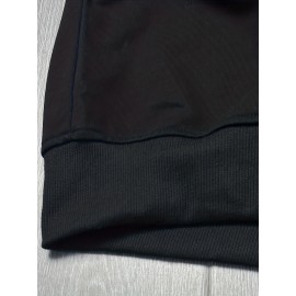 Men's Trendy Solid Sweatshirt, Casual Cotton Slightly Stretch Breathable Long Sleeve Loose Top For Outdoor