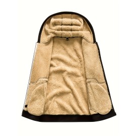 Lamb Velvet Autumn And Winter Sweater Men's Hooded New Trendy Handsome Solid Color Jacket Plus Velvet Thickened Clothes