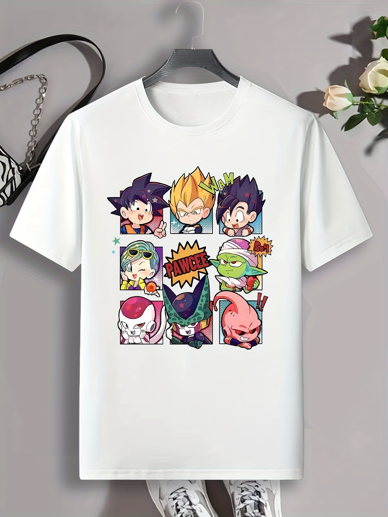 graphic design crew neck t shirt, cartoon anime characters print mens graphic design crew neck t shirt casual comfy tees tshirts for summer mens clothing tops for daily vacation resorts details 0