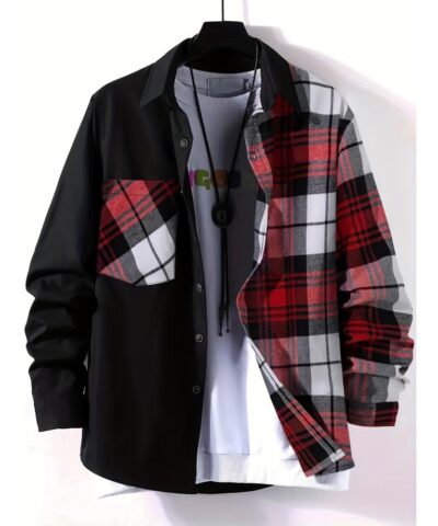 Fashionable And Casual Men's Plaid Cardigan Button Long Sleeve Lapel Jacket, Comfortable And Versatile, Suitable For Dates, Suitable For Autumn And Winter